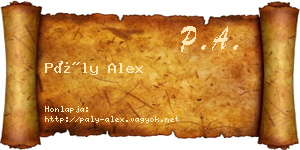 Pály Alex névjegykártya